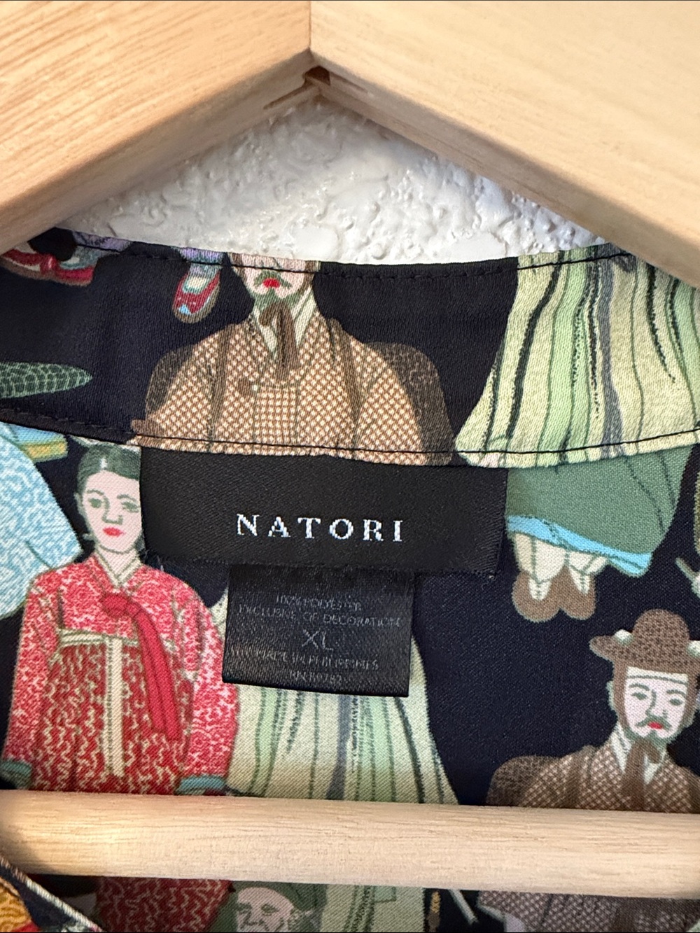 Natori Navy Printed Top with Multicolor Figurative Design